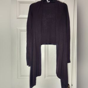 Worthington S/M Chocolate Brown LngSlve SILK Blend Women's Wrap Opened Cardigan